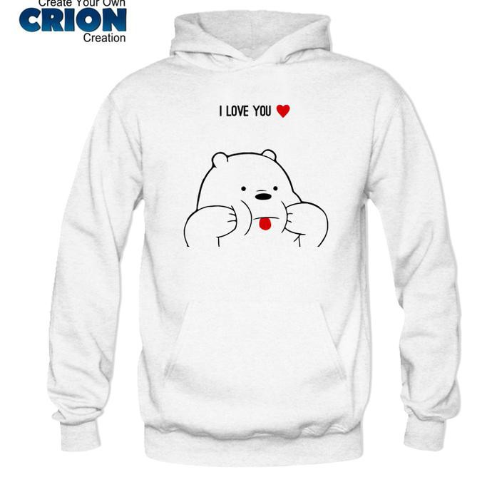 We Bare Bears Áo Hoodie In Hình Gấu I Love You - By Crion 0512