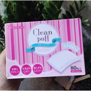 Bông tẩy trang Cotton Clean Puff Nhật Bản 80 tờ