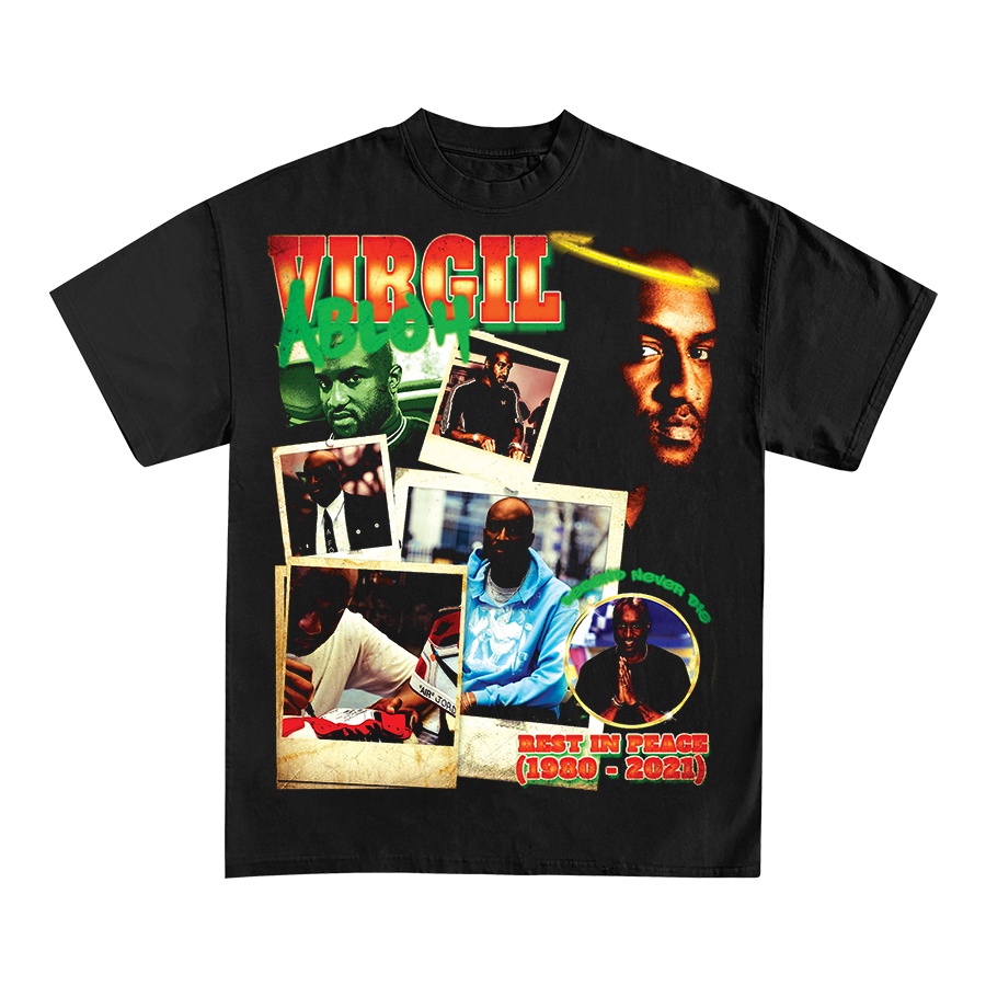 BLANK | Áo Thun Virgil Abloh Tay Lỡ Unisex - Đen/Trắng Cổ Tròn