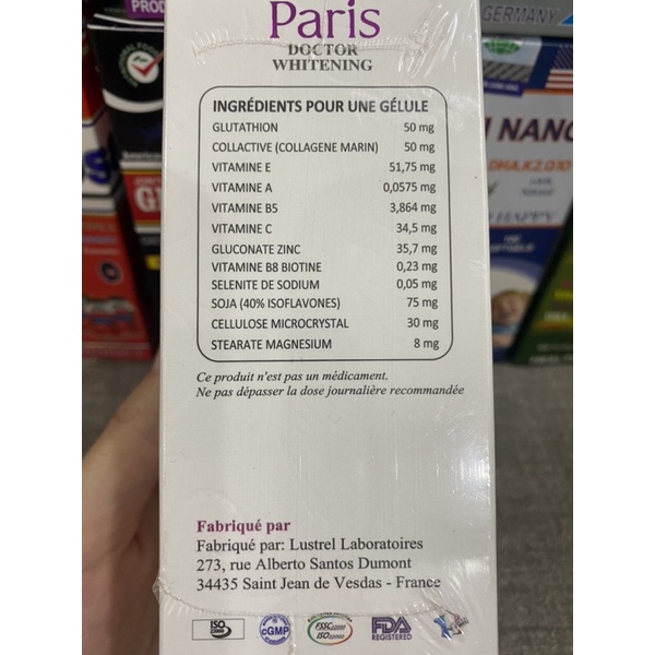Viên uống trắng da, chống lão hóa và mờ thâm nám PARIS DOCTOR WHITENING