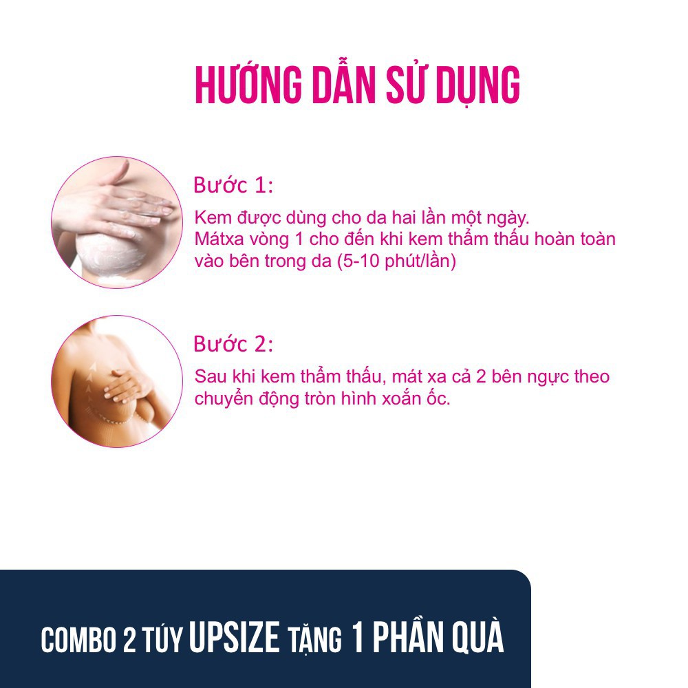 Kem Nở Ngực UPSIZE - Kem Massage Tăng Kích Thước ngực Upsize, An Toàn và Hiệu Quả Nhanh