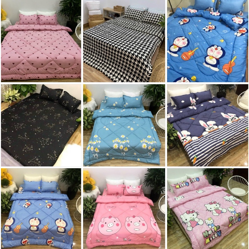 Bộ ga gối Cotton Poly gồm ga và 2 vỏ gối đầu ( được chọn mẫu) | BigBuy360 - bigbuy360.vn