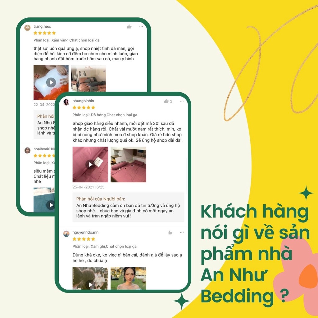 Bộ vỏ chăn ga gối cotton tici 4 món  An Như Bedding