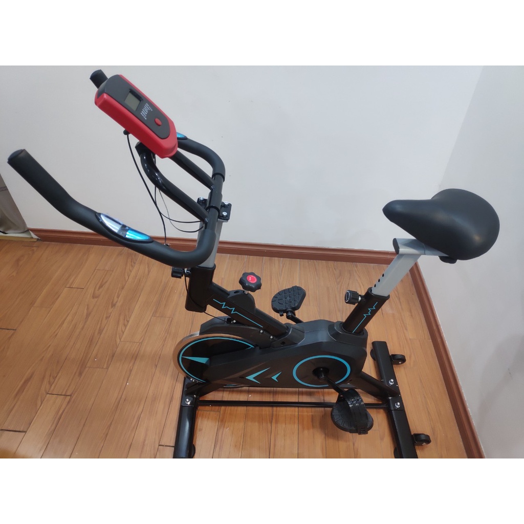 Xe đạp tập thể dục tại nhà AirBike Fitness 585 đo nhịp tim đồng hồ Bánh xe siêu yên tĩnh, Xe đạp tập gym thể thao