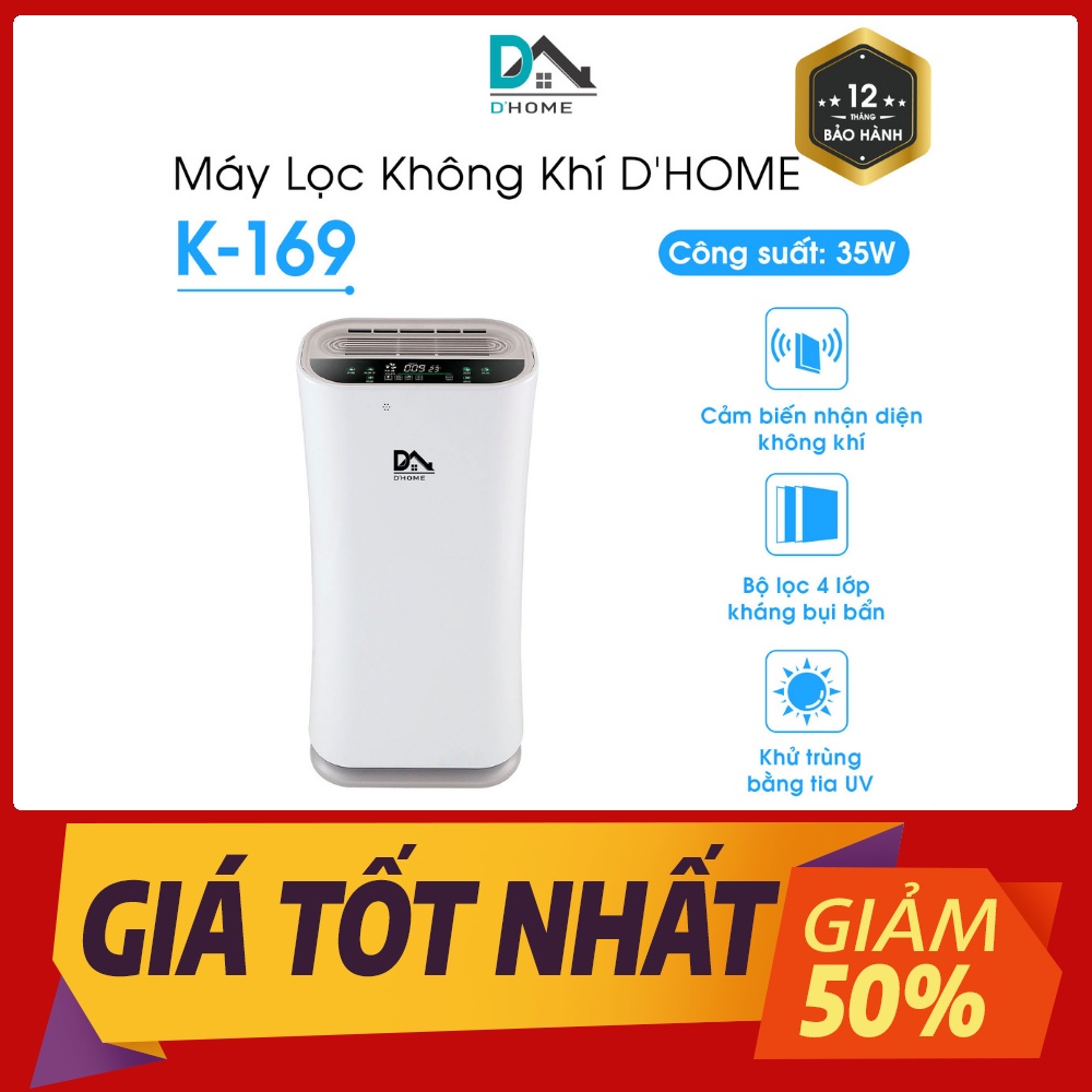 Máy Lọc Không Khí Ion Âm Thông Minh K -169 - Khử Trùng Bằng Tia UV