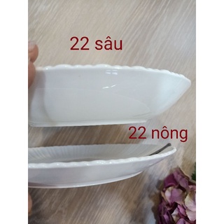 Đĩa sứ trắng Lock&lock vân ngọc trai