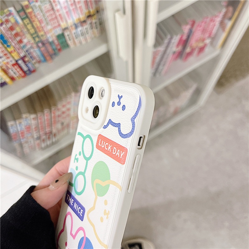 Ốp lưng iphone Ốp Điện Thoại Da In Hình Gấu Hoạt Hình Cho iphone 13Promax 11 / 12 / xsmax / 7 / 8 Dinuo case