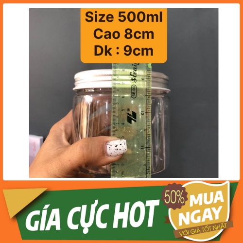 💢💢 Hũ nhựa nắp nhôm 500ML đựng thực phẩm, gia vị