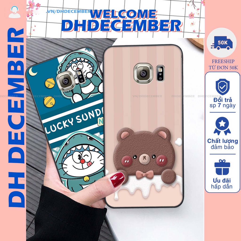 Ốp lưng Samsung Galaxy S6 / S6 EDGE in hình gấu K@ws, gấu nâu, dor@emon RẺ- ĐẸP- BỀN