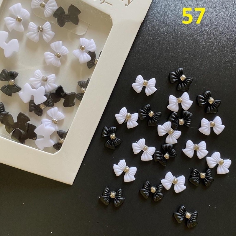 Sét Charm Nơ Đính Móng Nail,phụ Kiện Trang Trí