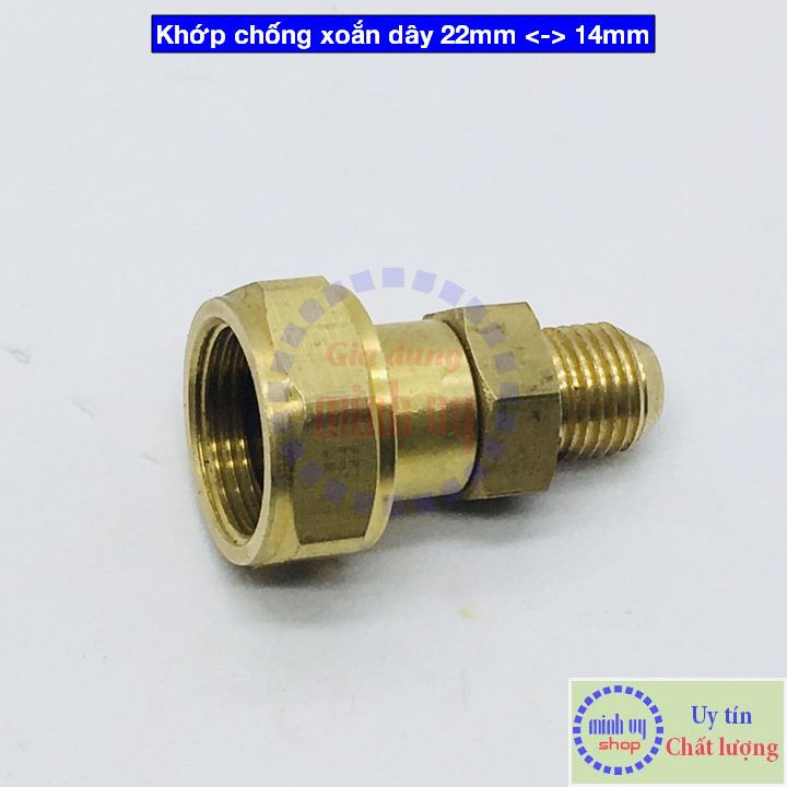 Khớp xoay chống xoắn dây phun xịt của máy rửa xe áp lực cao dùng cho dây và s.ung ren 22mm và 14mm