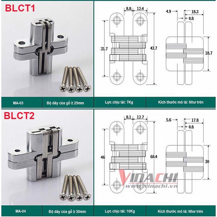 Bản Lề Chữ Thập Chịu Tải Nhiệt Tốt BLCT1- BLCT3