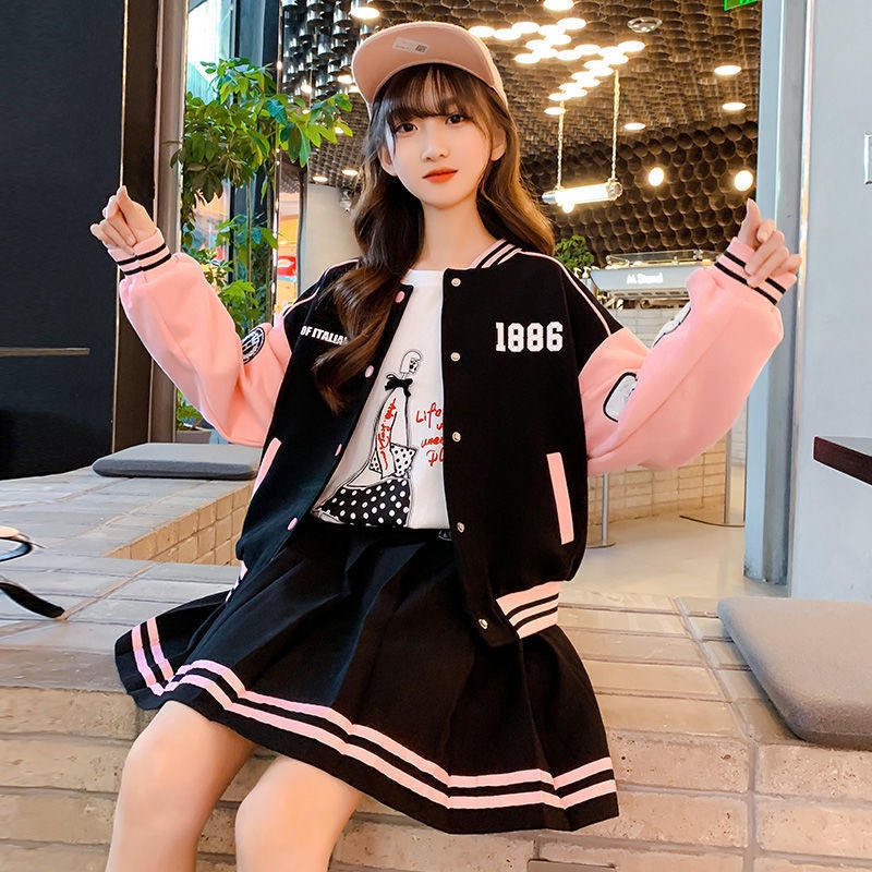 Gmn Fast Ship Set Đồ Thể Thao Hai Món Áo Khoác Bóng Chày Phong Cách Phương Tây Thời Trang Xuân Thu Hàn Quốc 2022 Mới Cho Bé Gái