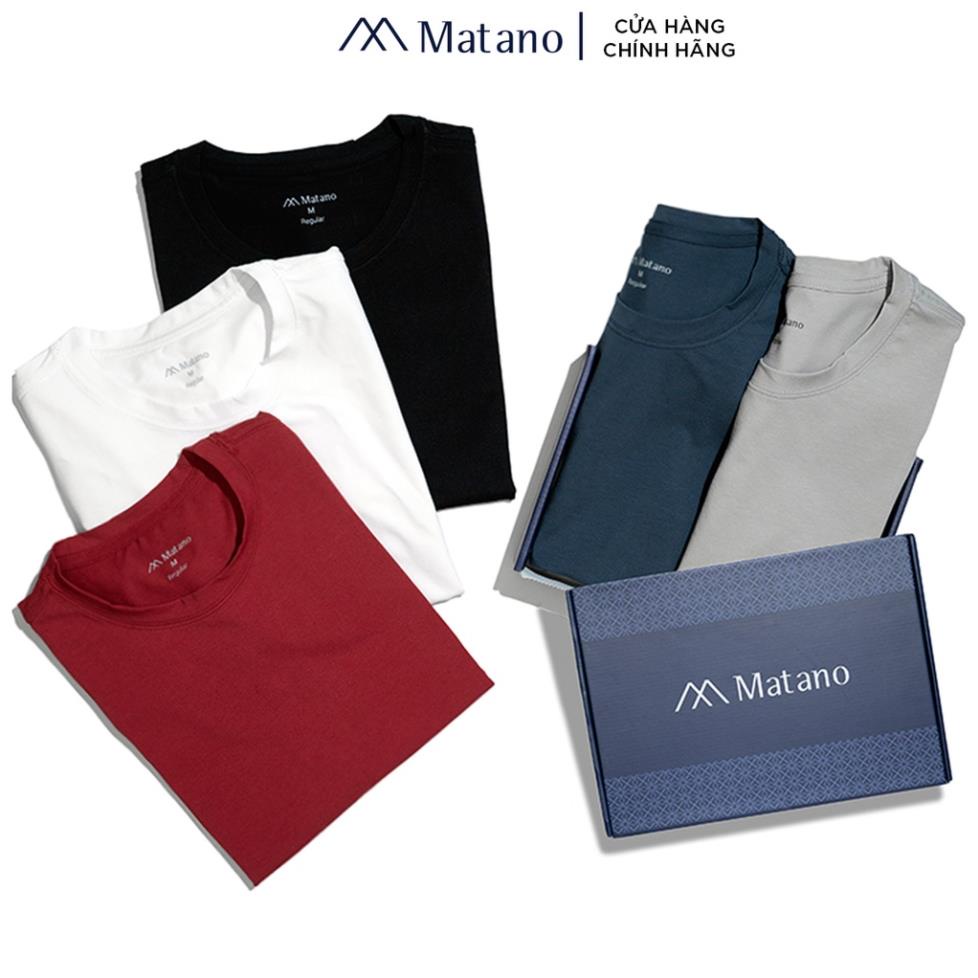 Áo thun trơn nam đẹp MATANO AT042 - Áo phông cổ tròn ngắn tay basic vải cotton co giãn 4 chiều đơn giản dễ mặc giá rẻ !