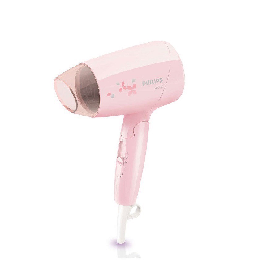Máy Sấy Tóc Du Lịch Philips BHC010/10 - 1200W - Màu Đen - Màu Hồng BHC010/00 - Hàng Chính Hãng Phân Phối