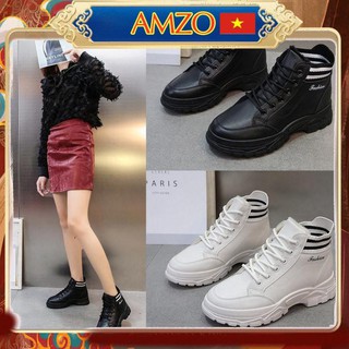 Giày Boots Nữ, Giày Nữ Cổ Cao Độn Đế Cao 3 Cm Chất Len Mềm Và Cá Tính Dáng Ôm Chân Thoải Mái Minhtushoes Giày Cao Cấp Nu