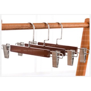 10 Kẹp gỗ nâu cao cấp treo quần áo