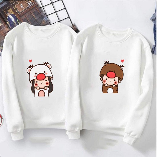 Combo Áo Cặp Cho Mùa Đông Gồm Áo Phông Dài Tay Cổ Tròn Cotton Da Cá In Hình Cặp Đôi Boss Nhỏ Siêu Cute ,Siêu Chất