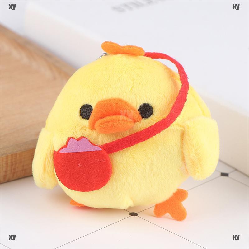 Móc khóa hình chú gà con nhồi bông đáng yêu xinh xắn