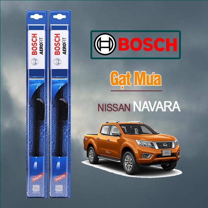 Gạt Mưa Xe Nissan Navara Thương Hiệu BOSCH Aerofit Lưỡi Silicone Cao Cấp Chính Hãng