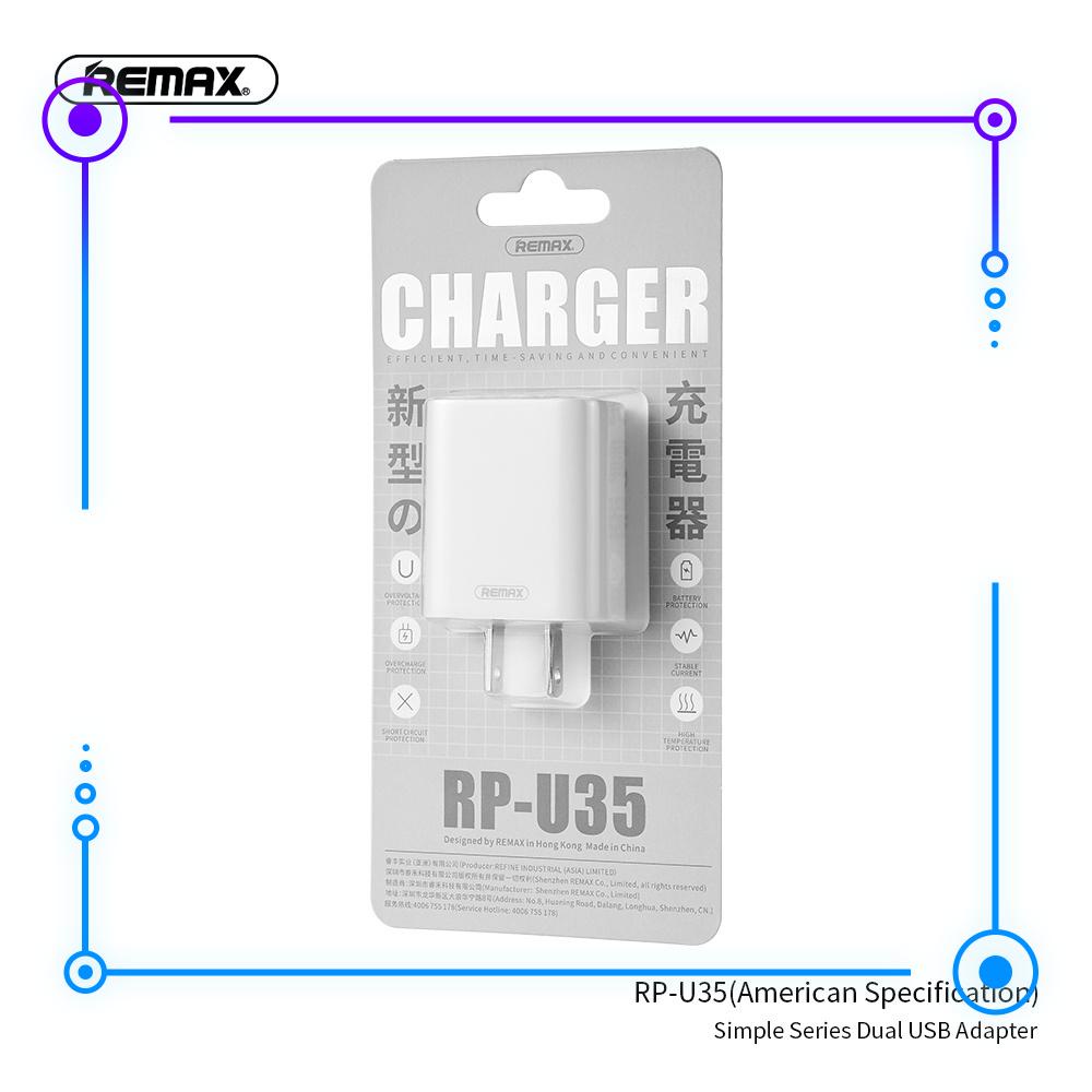 Cóc sạc RemaxRP-U35 hỗ trợ sạc nhanh