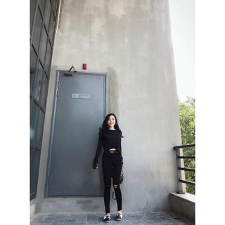 Quần jean đen rách gối Asos siêu hót