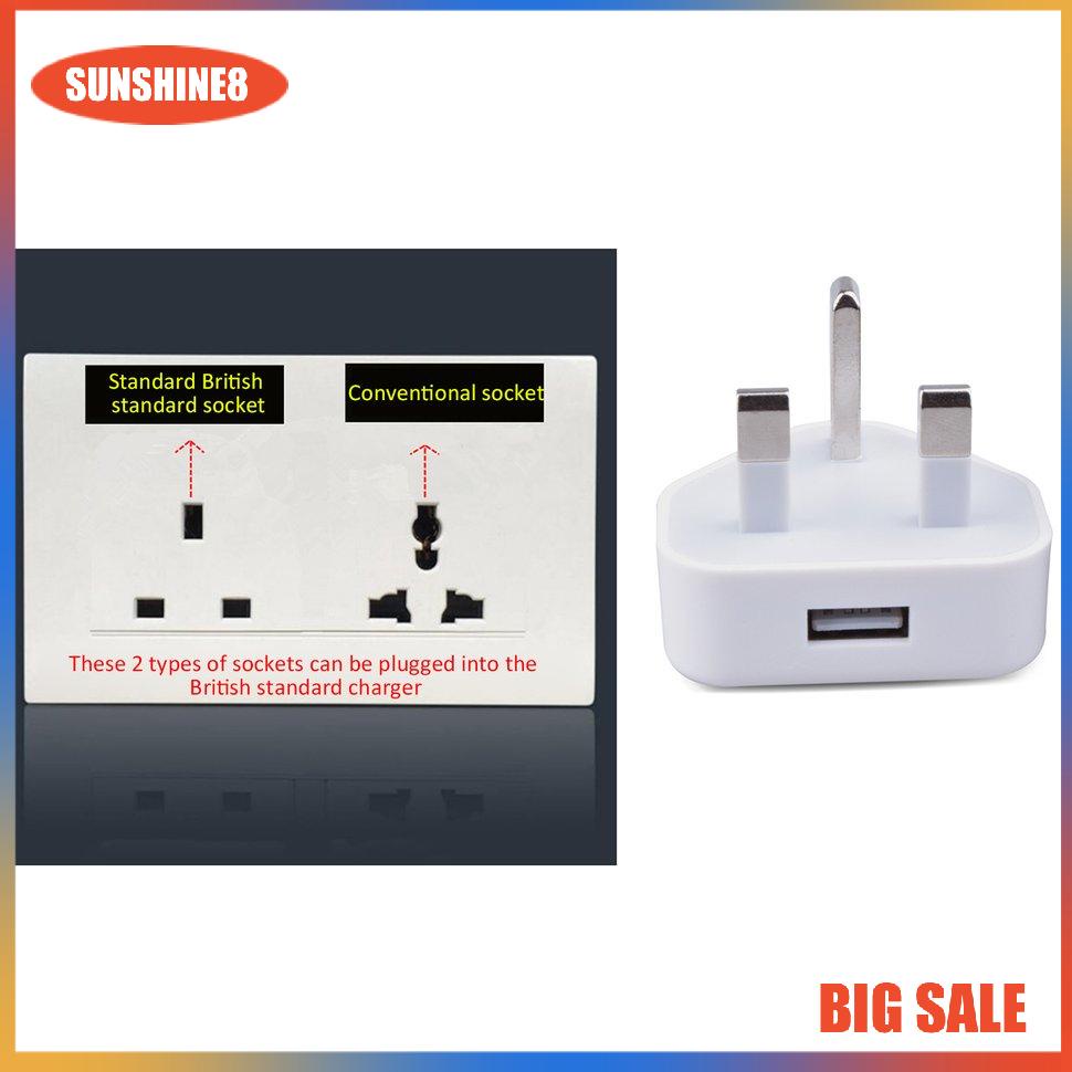 【SUN】[NEW]UK Mains Wall 3 Pin Plug Adaptor Charger Power With USB Ports For Phones