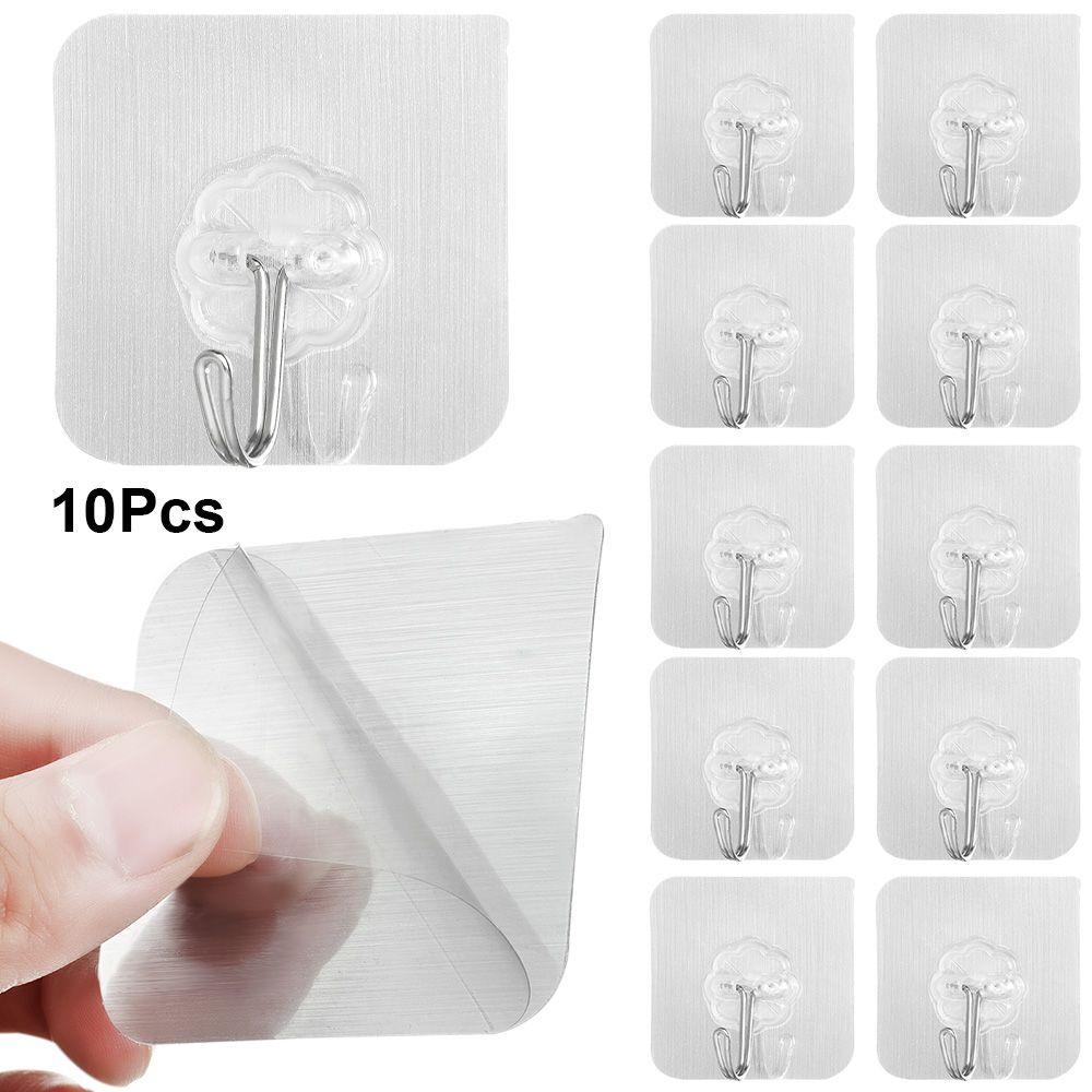 Bộ 10 Móc Treo Đồ Có Giác Hút Gắn Tường Đa Năng Cho Nhà Bếp / Phòng Tắm