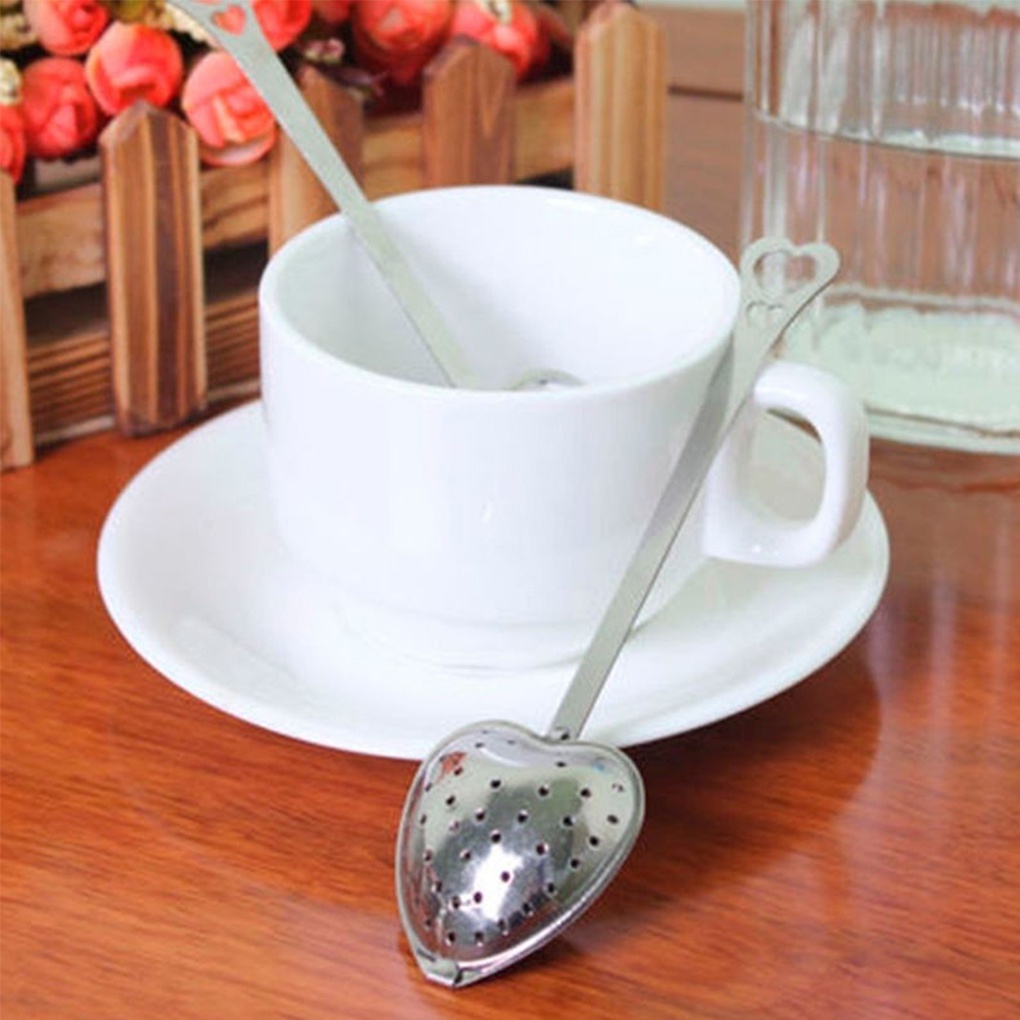 Heart Shape Stainless Steel Tea Infuser Spoon Strainer Steeper Handle Tea Strainer Tool【vollter1】
