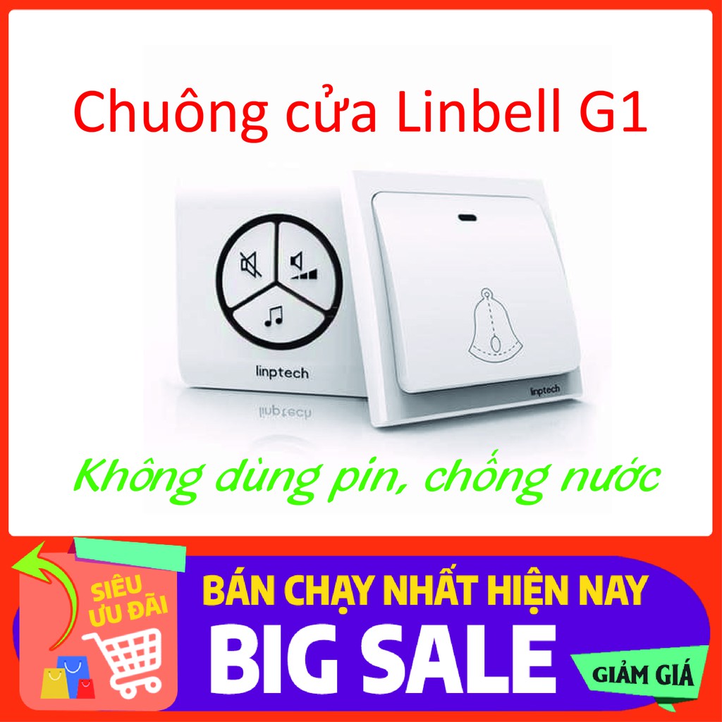 CHUÔNG CỬA KHÔNG DÂY CAO CẤP KHÔNG PIN [LINBELL G1 - G2] CHỐNG NƯỚC - BẢO HÀNH 12 THÁNG 1 ĐỔI 1