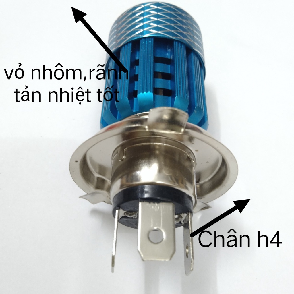 Đèn Led Xe Máy H4 Mini Bi Cầu Siêu Sáng Xe Wave Và Nhiều Dòng Xe Khác Cos Vàng Pha Trắng