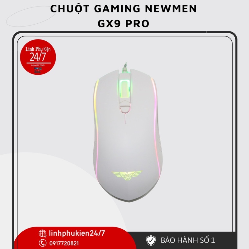 Chuột Gaming Newmen GX9Pro Cảm biến Pixart PMW3389, 16000DPI, Switch Kailh GM4.0, độ bền 60 triệu lượt nhấp