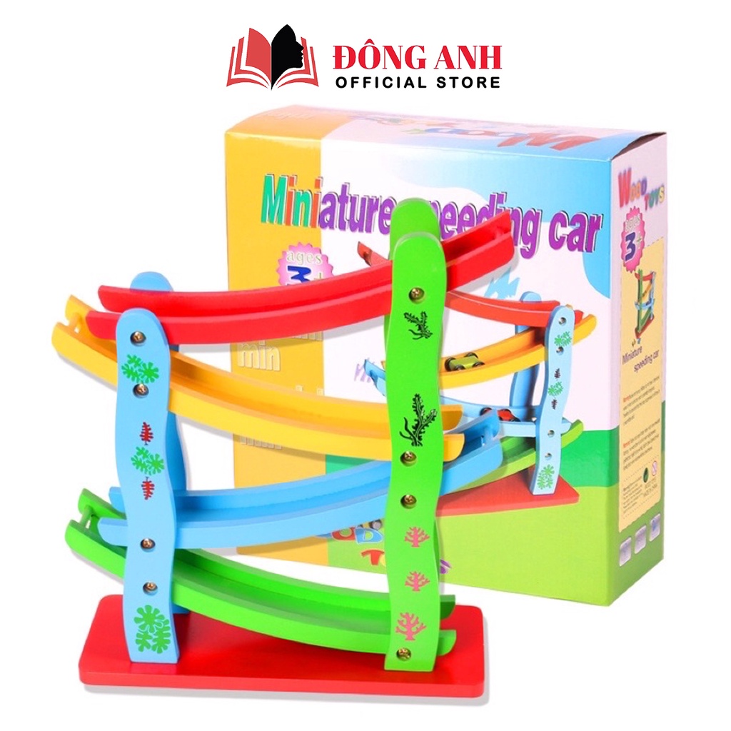 Bộ đồ chơi xe ô tô cầu trượt 4 tầng Baostore cho bé học quan sát màu sắc và chuyển động