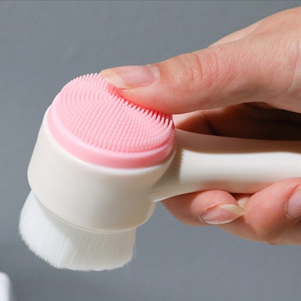 Cọ Rửa Mặt Silicone Cây Rửa Mặt 2 Đầu Cầm Tay Giúp Làm Sạch Sâu Trong Lỗ Chân Lông Dễ Dàng Giảm Mụn Hiệu Quả