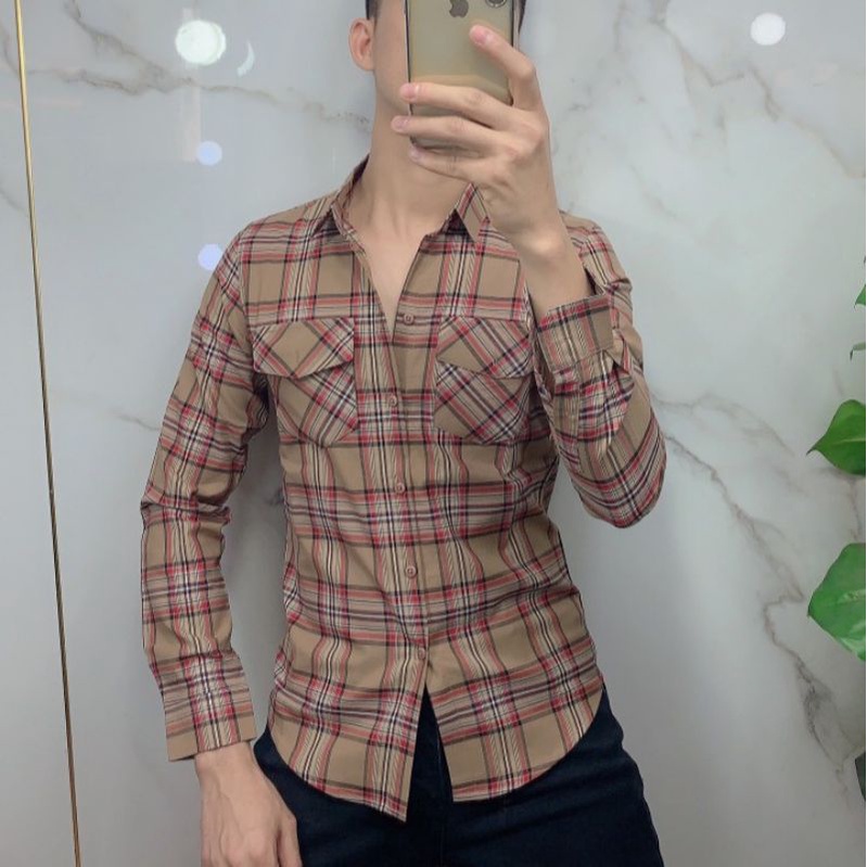 Áo sơ mi nam bbr dài tay kẻ sọc caro , chất liệu cotton không phai màu thấm hút mồ hồi cực kỳ tốt