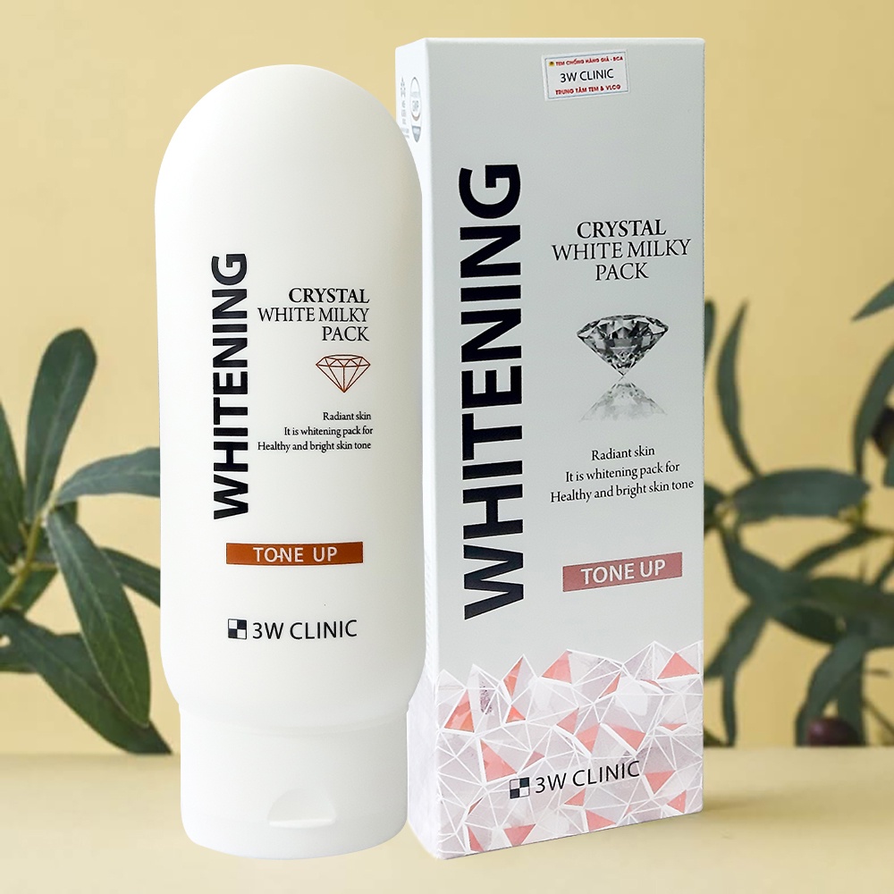 Kem dưỡng trắng da body crystal white milky pack 3w clinic 200gr