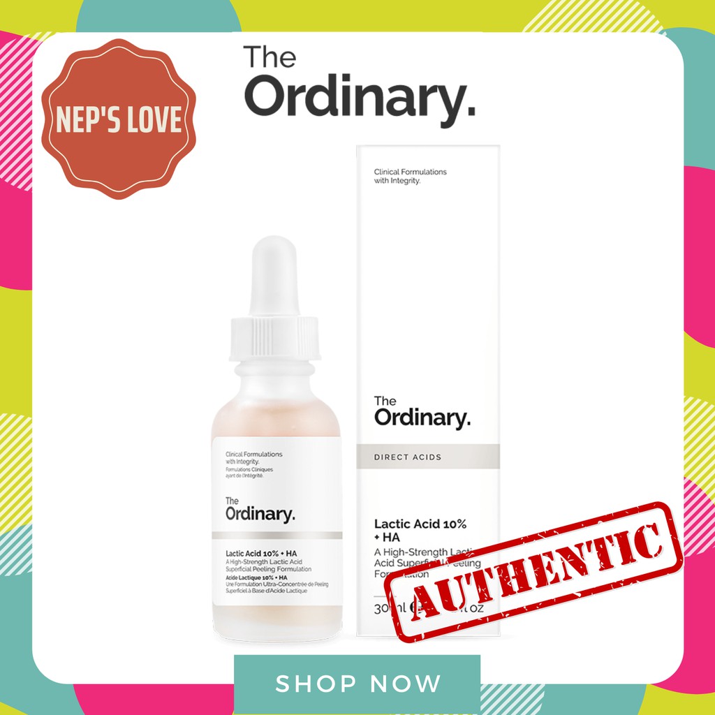 Serum tẩy da chết hoá học Lactic Acid 10% + HA_THE ORDINARY (BILL CANADA) 30ML