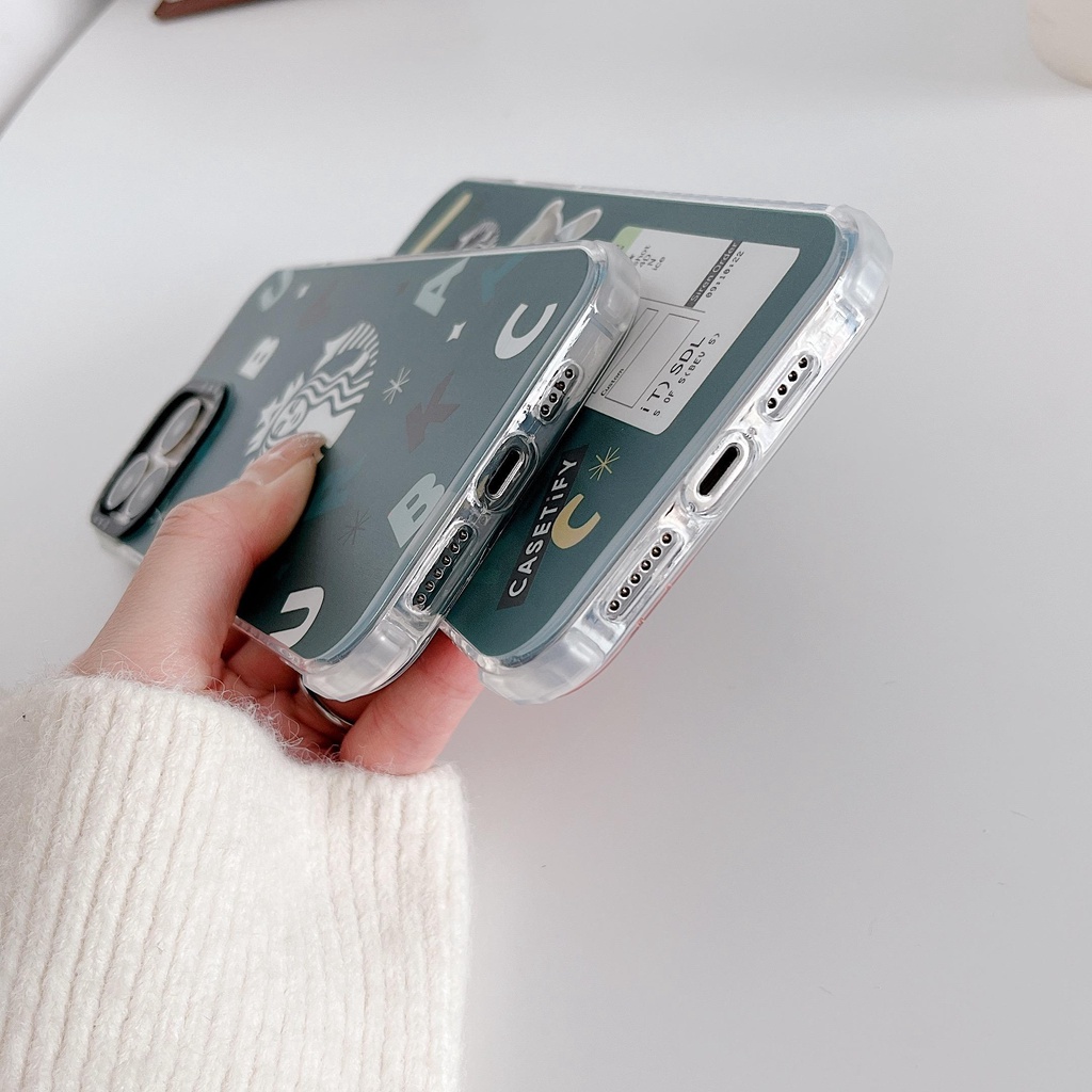 Starbucks Ốp Điện Thoại In Hình Gấu Chống Rơi Cho iphone 13 Pro MAX i13 13pro 11 Pro MAX i11 iX Xs XR Xs MAX 7plus 8plus 7 PLUS 8Pro 12Promax