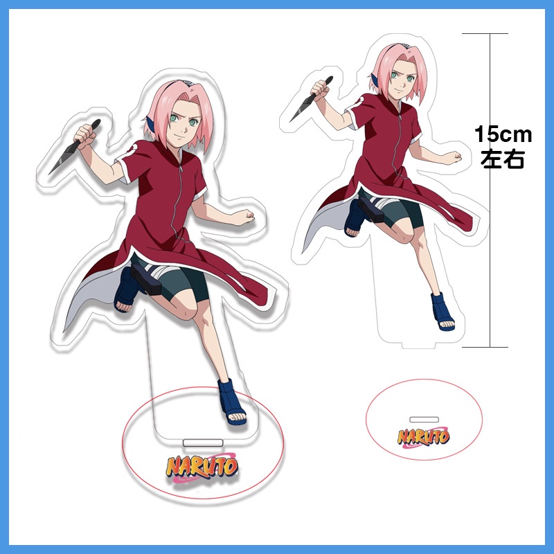 NARUTO Action Figurines Standee Uchiha Sasuke Haruno Sakura Hatake Kakashi 15cm Large Desk Stand