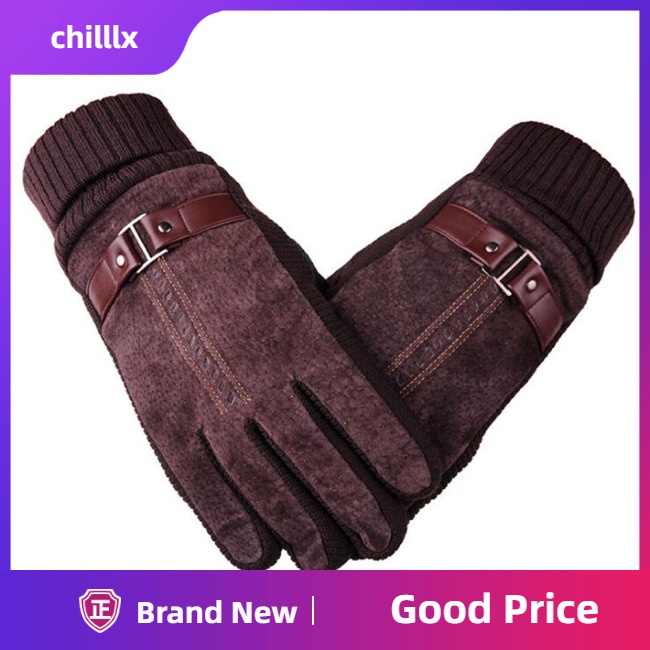 Găng Tay Da Lộn Giữ Ấm Mùa Đông Có Thể Chạm Màn Hình Cảm Ứng Dành Cho Nam