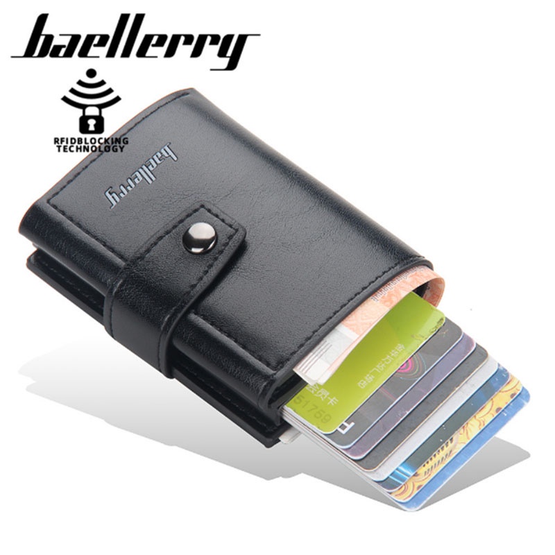 Baellerry Ví Ngắn Đựng Thẻ rfid Bằng Nhôm Nguyên Chất Chống Trộm Phong Cách Hàn Quốc Cho Nữ