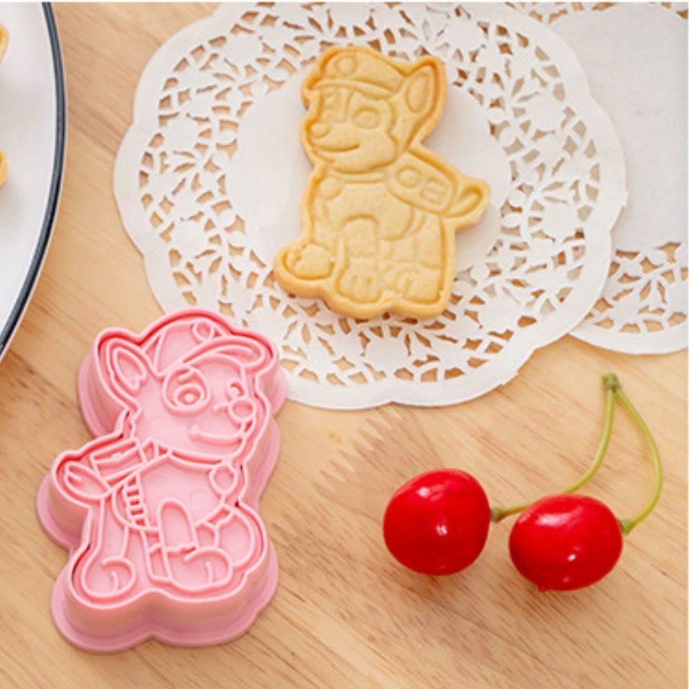 AUGUSTINA Khuôn Nhấn Bánh Quy Hình Chú Chó Hoạt Hình 3D DIY