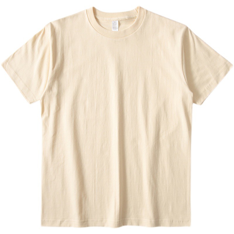 260G Áo thun 100% Cotton Cao Cấp Định Lượng 260gsm Màu Be Form Unisex - vải dày dặn được xử lý kĩ không có lông thừa
