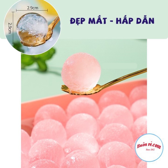 Khay đá bi tròn tủ lạnh 33 viên có nắp đậy ,  Khuôn làm thạch hoa quả hình bi tròn ngộ nghĩnh.