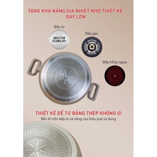 Nồi chống dính đáy từ Tefal Sensations - Lòng nồi dày dặn, lớp chống dính Titanium bền đến 4 năm | Size 20cm/24cm