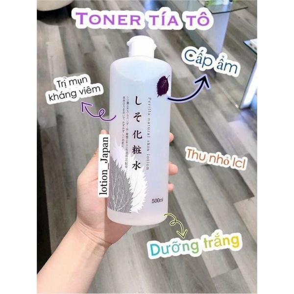 Toner/Nước hoa hồng diếp cá/tía tô cho da mụn, da nhạy cảm 500ml