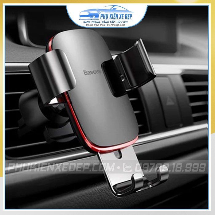 Giá đỡ điện thoại ⚡FREESHIP⚡ô tô  kẹp cửa gió Baseus Metal Age Gravity Car Mount LV229 | Thiết kế tinh tế chắc chắn