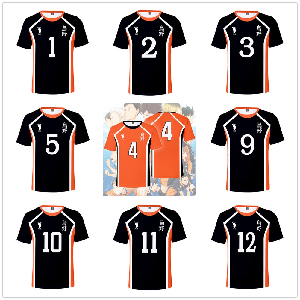 Phụ Kiện YT3 Haikyuu!!! Áo Thun Tay Ngắn Đồng Phục Học Sinh Trung Học Hóa Trang TobioTop Shoyo Tee TY3