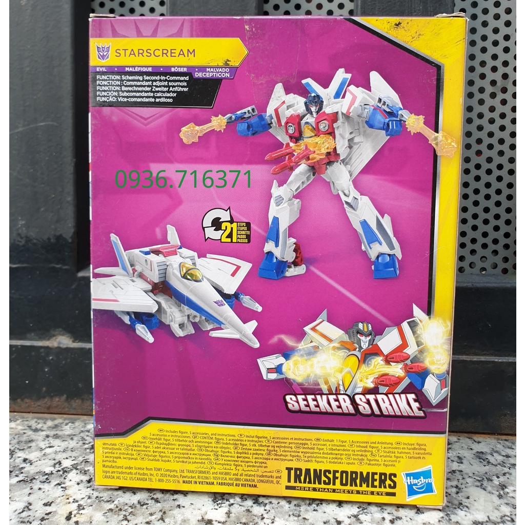 Robot biến hình nhiều bước Transformers Bumblebee Starscream - Hasbro box