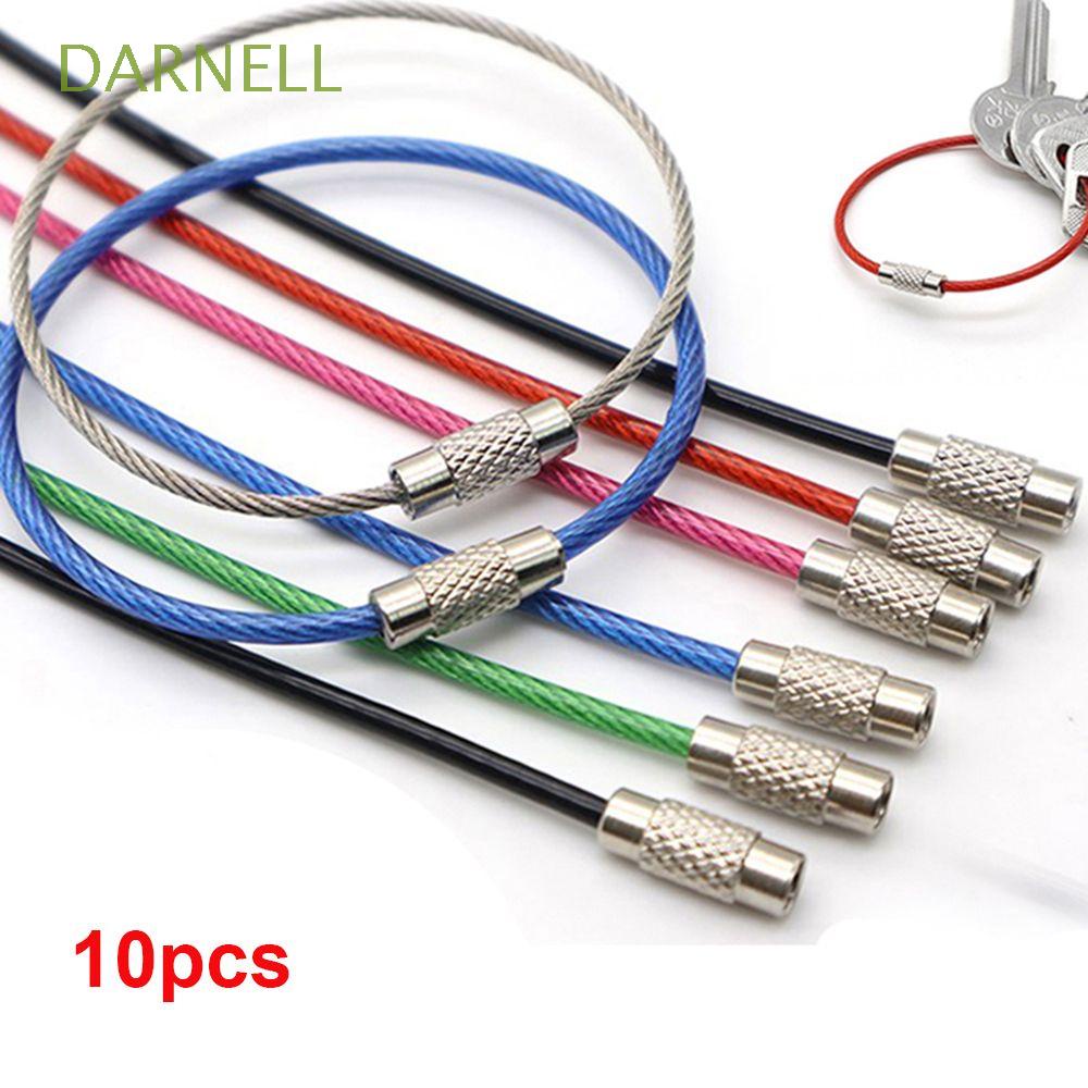 Set 10 Vòng Giữ Chìa Khóa Bằng Thép Không Gỉ Nhiều Màu Sắc Kèm Ốc Vít Tiện Dụng